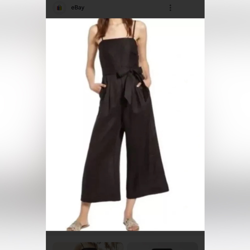 JCrew Black Linen Jumpsuit